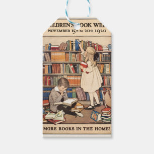 Etiquetas Para Regalos Semana del Libro Infantil Ilustración de Bibliotec