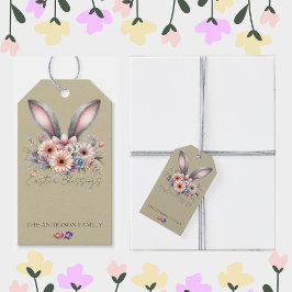 Etiquetas Para Regalos Semana Santa Floral Conejo Conejo Orejas Familia N