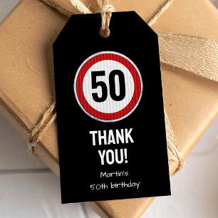Etiquetas Para Regalos Señal de límite de velocidad para cumpleaños 50 -