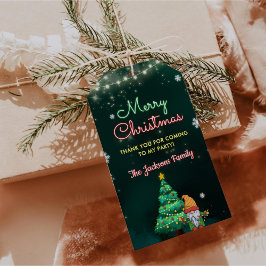 Etiquetas Para Regalos Señal de neón divertida de Navidad para fiesta 