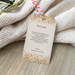 Etiquetas Para Regalos Sencilla Caída Rústica Bienvenida Boda Beige