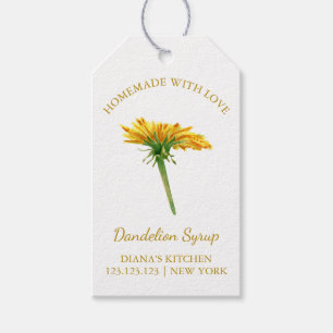 Etiquetas Para Regalos Sencilla Dandelion casera Syrup Hang Tag l White
