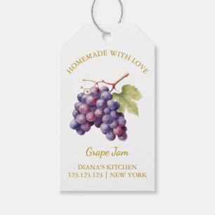 Etiquetas Para Regalos Sencilla uva casera Jam Hang Tag l White