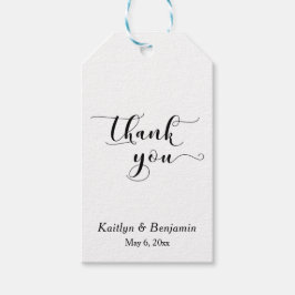 Etiquetas Para Regalos Sencillo Agradecimiento en Tarjeta de Boda con Let