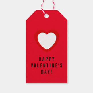 Etiquetas Para Regalos Sencillo corazón blanco feliz Día de San Valentín