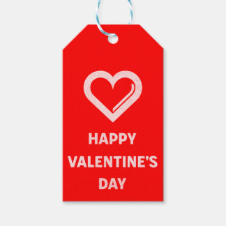 Etiquetas Para Regalos Sencillo corazón blanco feliz Día de San Valentín
