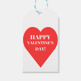 Etiquetas Para Regalos Sencillo corazón rojo feliz Día de San Valentín en