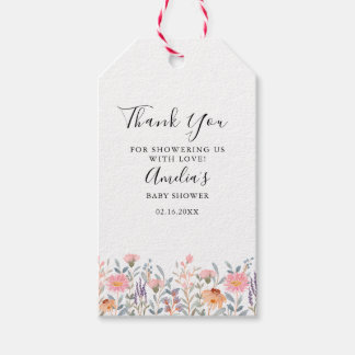 Etiquetas Para Regalos Sencillo Jardín Floral Acuarela Baby Shower
