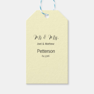 Etiquetas Para Regalos señor y señora nombre año de bodas pareja simple a