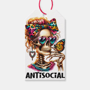 Etiquetas Para Regalos Señora del Skeleton Antisocial