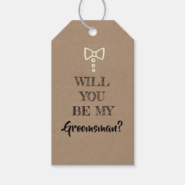Etiquetas Para Regalos ¿Serás Mi Groomsman? (Anverso)
