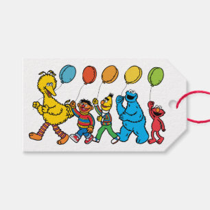 Etiquetas Para Regalos Sesame Street Pals Balloons Cumpleaños Gracias