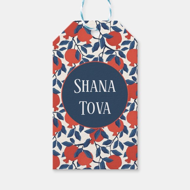 Etiquetas Para Regalos Shana Tova Pomegranate (Anverso)