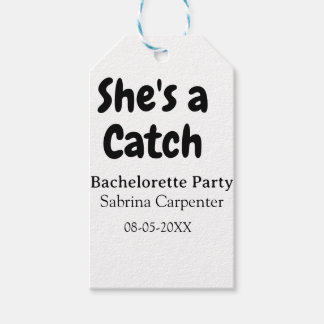Etiquetas Para Regalos She's a catch bachelorette party name date simple 