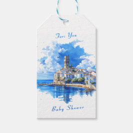 Etiquetas Para Regalos Sicilian Coastline Ocean View Summer Baby Shower