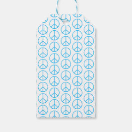 Etiquetas Para Regalos Signo de Paz Azul Moderno Retro Divertido
