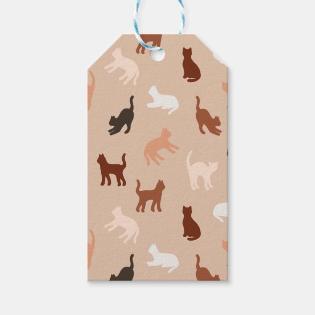 Etiquetas Para Regalos Silhouette de gato (Anverso)