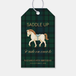 Etiquetas Para Regalos Silla de montar arriba cumpleaños de caballo Prepp