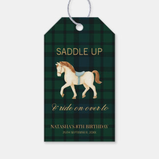 Etiquetas Para Regalos Silla de montar arriba cumpleaños de caballo Prepp