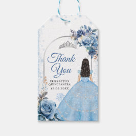 Etiquetas Para Regalos Silver Blue Magical Snowflake Mis Quince Gracias