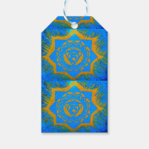 Etiquetas Para Regalos símbolo de oro en azul