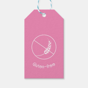 Etiquetas Para Regalos Símbolo libre gluten Bonito blanco rosado