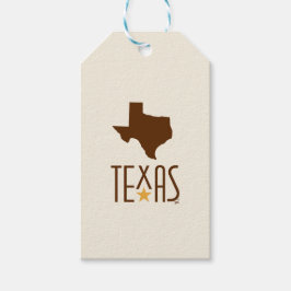 Etiquetas Para Regalos Símbolos de Texas, Estado de Texas, marrón