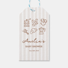 Etiquetas Para Regalos Simple Baby Is Brewing Doodle Coffee Baby Shower