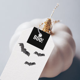 Etiquetas Para Regalos Simple Black Boo Happy Halloween