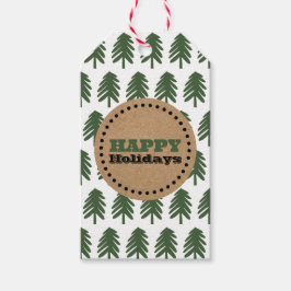 Etiquetas Para Regalos Simple Christmas Tree Happy Holidays Gift Tag