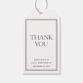Etiquetas Para Regalos Simple Classic Black & White Gracias
