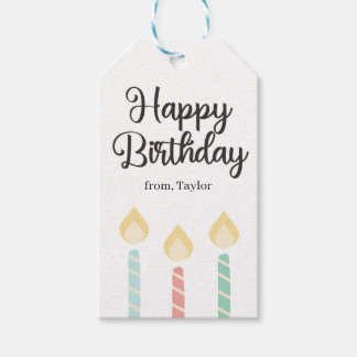 Etiquetas Para Regalos Simple Colorful Happy Birthday Candles