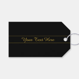 Etiquetas Para Regalos Simple Customizable Gold & Black Text Design 