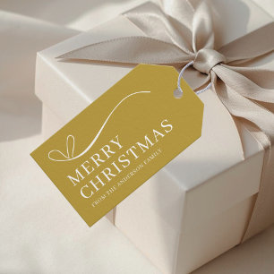 Etiquetas Para Regalos Simple dorado moderno Feliz Navidad