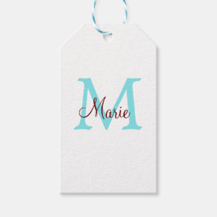 Etiquetas Para Regalos simple minimal añadir nombre monograma rosa rojo  