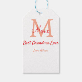 Etiquetas Para Regalos simple mínimo mejor Abuela nunca texto de monogram