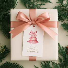 Etiquetas Para Regalos Simple Modern Rustic Pink Christmas Tree