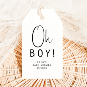 Etiquetas Para Regalos Simple Neutral Moderno Oh Boy! Baby Shower