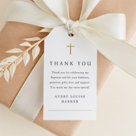 Etiquetas Para Regalos Simple Oro Cross Photo Baptism Gracias A Favor