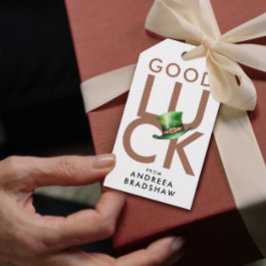 Etiquetas Para Regalos Simple Sombrero marrón Mocha de Suerte Día de San