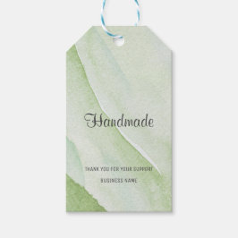 Etiquetas Para Regalos Simple Watercolor Green Handmade Business Support