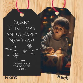 Etiquetas Para Regalos Sin tiempo - Navidades negros de carbono oscuro