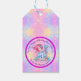 Etiquetas Para Regalos Sirena 3er cumpleaños Cambio Editar Texto Personal