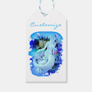 Etiquetas Para Regalos Sirena blanca que sienta Thunder_Cove