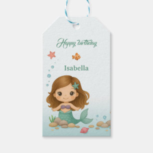 Etiquetas Para Regalos Sirena simple linda y pequeña