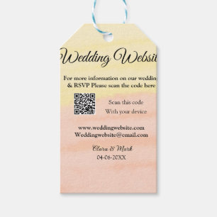 Etiquetas Para Regalos sitio web del boda agregar código Q R exploración