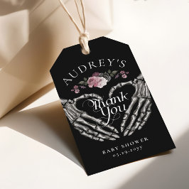 Etiquetas Para Regalos Skeleton gótico Manos Corazón Baby Shower Gracias