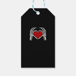 Etiquetas Para Regalos Skeleton Heart Hands Rótulo El día de San Valentín