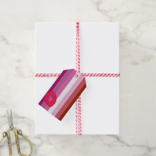 Etiquetas Para Regalos SlipperyJoe lápiz labial bandera de orgullo lésbic