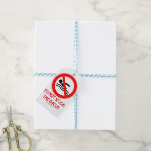 Etiquetas Para Regalos SlipperyJoe's Do Not Spoon Bacon red Advertencia m